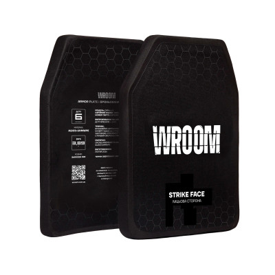 Комплект керамічних бронеплит 6-го класу від WROOM. Вага плити 3.89 кг. Розмір L (26х33 см)