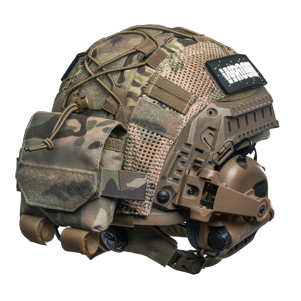 Балістичний шолом Sestan-Busch Helmet койот з активними навушниками Earmor M32 (X) + кавер мультикам