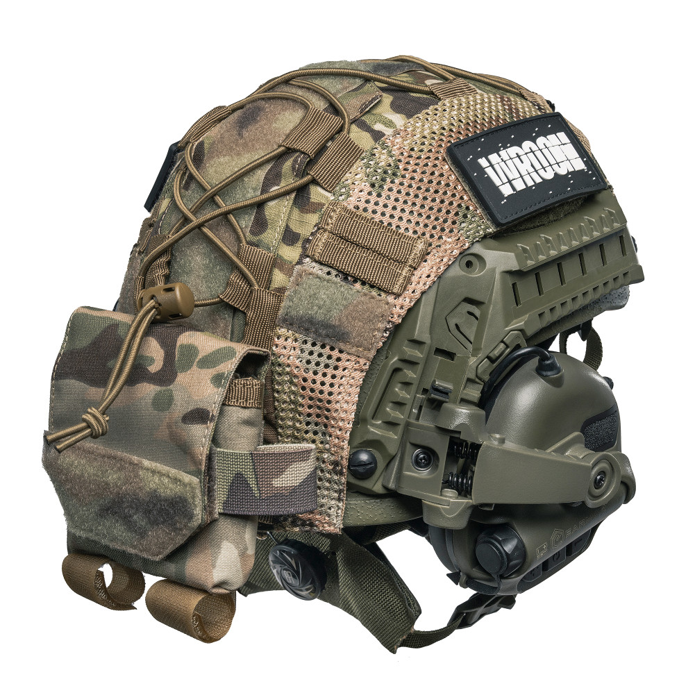 Балістичний шолом Sestan-Busch Helmet оливковий з активними навушниками Earmor M32 (X) + кавер мультикам