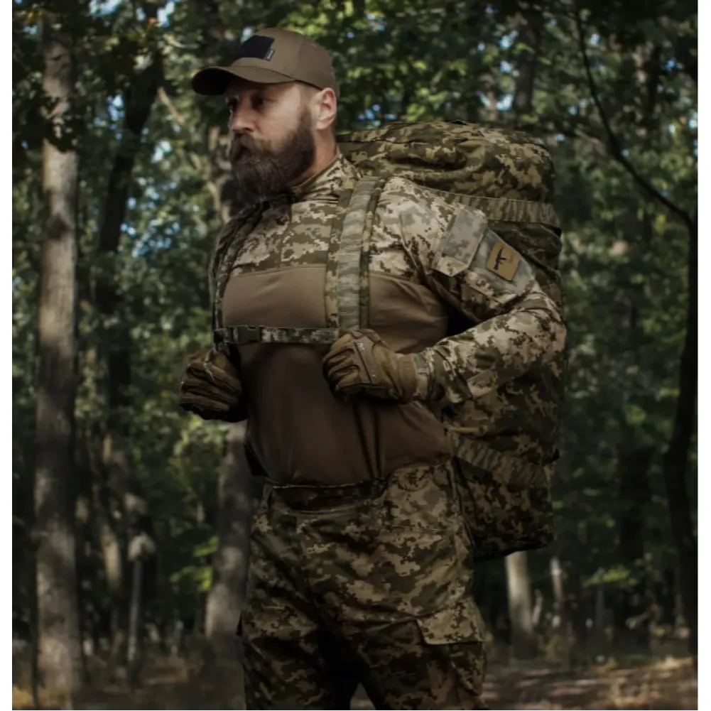 Тактична сумка баул Wroom на 100 л. Cordura 500D. Водостійка. колір Піксель