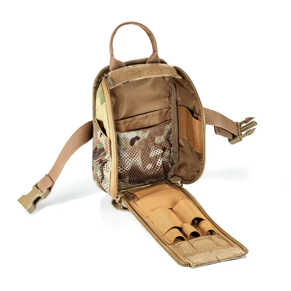 Fully stocked IFAK first aid kit, Elite quick-release pouch. Color Multicam