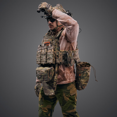 Бронежилет 6 класу "Ghost Gen4 V3" з балістичним захистом 1 класу, системою швидкого скидання + 9 підсумків, колір мультикам