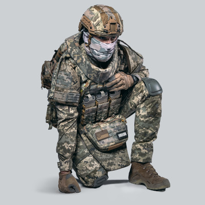 Бронежилет 6 класу "Ghost Gen4 V5+" з балістичним захистом 2 класу, системою швидкого скидання + 9 підсумків, колір піксель