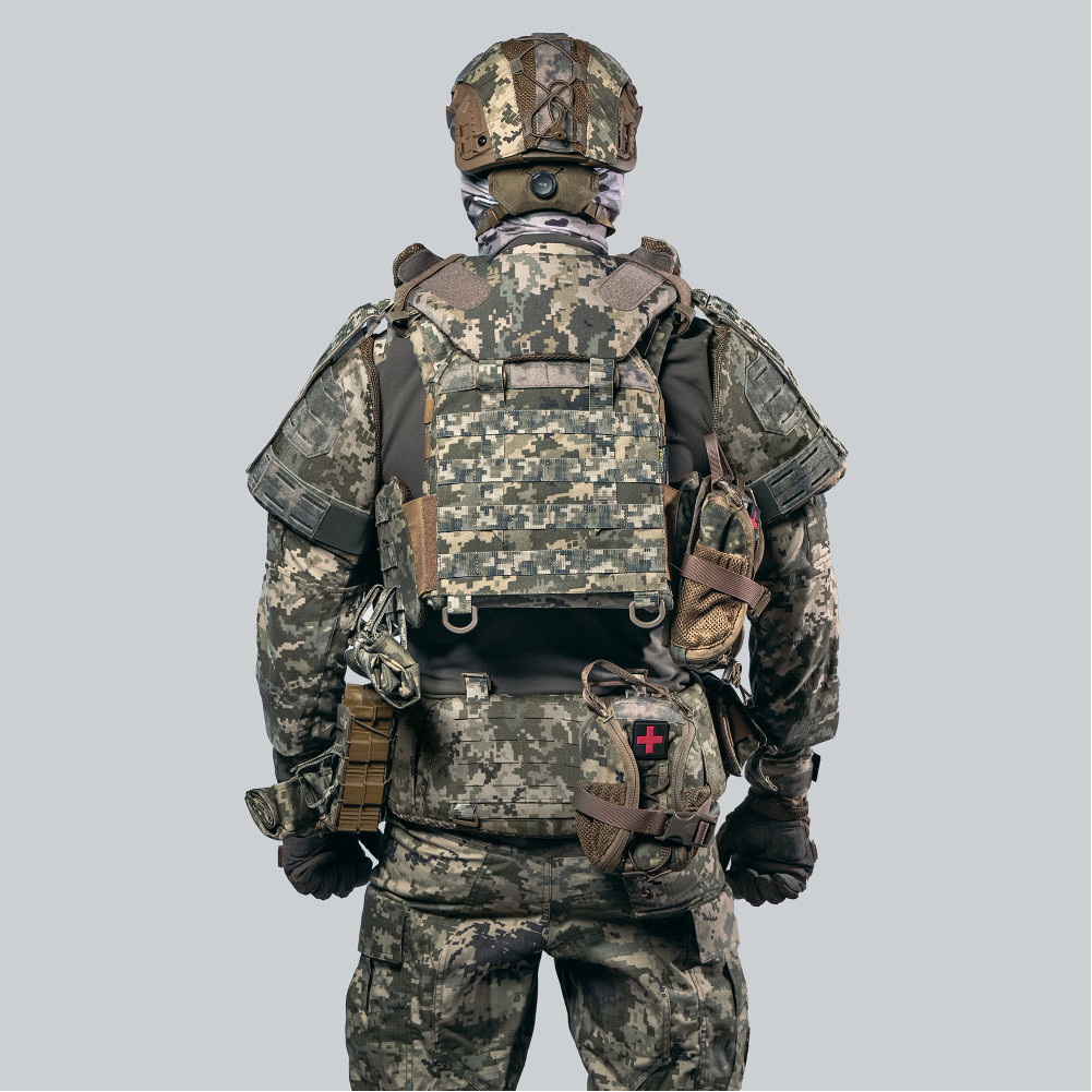 Бронежилет 6 класу "Ghost Gen4 V5+" з балістичним захистом 2 класу, системою швидкого скидання + 9 підсумків, колір піксель