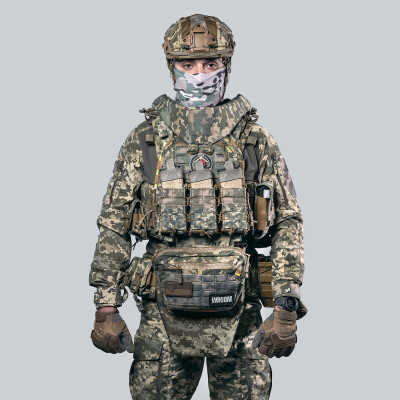 Бронежилет 6 класу "Ghost Gen4 V4+" з балістичним захистом 2 класу, системою швидкого скидання + 9 підсумків, колір піксель