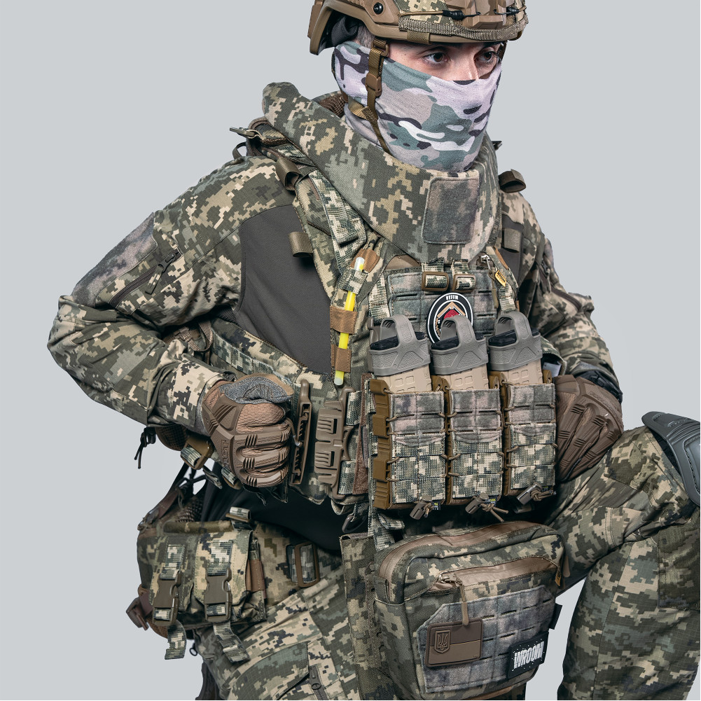 Бронежилет 6 класу "Ghost Gen4 V4+" з балістичним захистом 2 класу, системою швидкого скидання + 9 підсумків, колір піксель