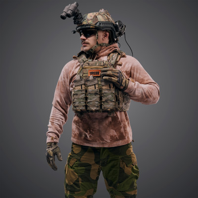Плитоноска «Ghost Gen4 V1» з балістичним захистом 1 класу, системою швидкого скидання + 3 підсумки, колір мультикам