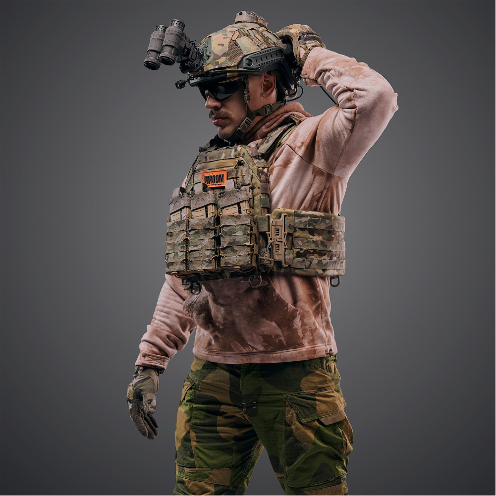 Плитоноска «Ghost Gen4 V1» з балістичним захистом 1 класу, системою швидкого скидання + 3 підсумки, колір мультикам