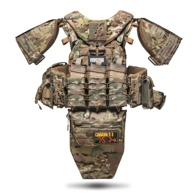 Бронежилет 6 класу "Ghost Gen4 V5+" з балістичним захистом 2 класу, системою швидкого скидання + 9 підсумків, колір Мультикам