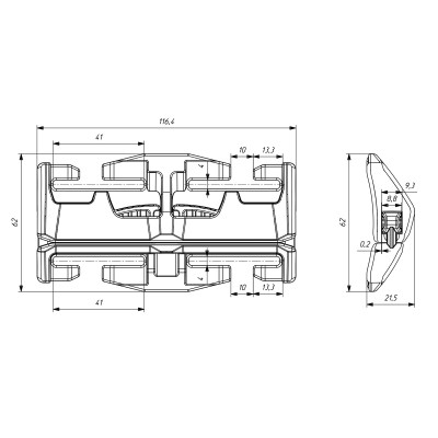 System szybkiego wypięcia AMM Split Cut 80 mm (zestaw). Kolor Czarny