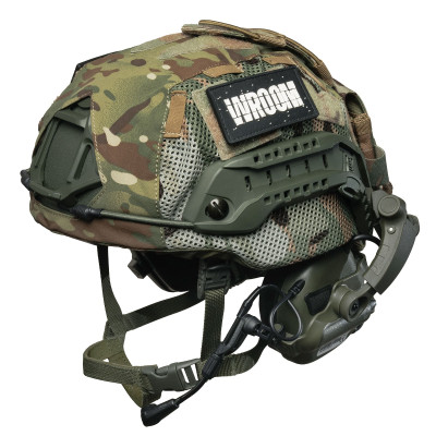 Балістичний бронешолом FAST MID CUT з активними навушниками Earmor M32 (X). Колір Оливковий
