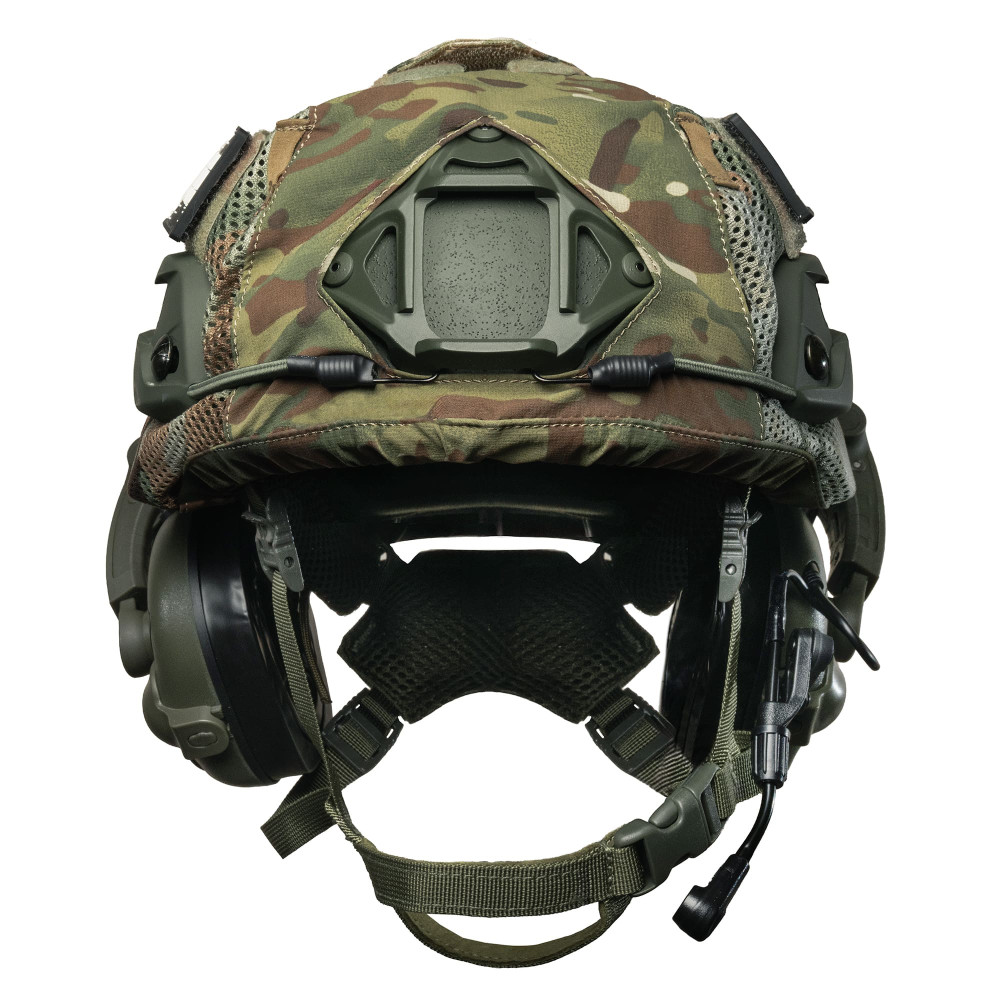 Балістичний бронешолом FAST MID CUT з активними навушниками Earmor M32 (X). Колір Оливковий