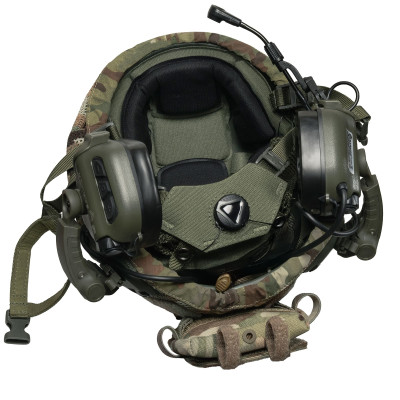 Балістичний бронешолом FAST MID CUT з активними навушниками Earmor M32 (X). Колір Оливковий
