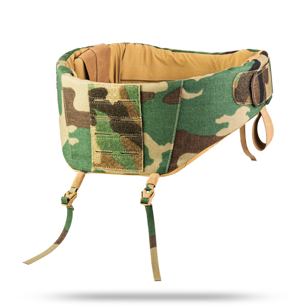 Balistyczna osłona szyi GHOST GEN5 WROOM Universal z ochroną balistyczną 1. klasy zgodnie z normą DSTU. Kolor Multicam Woodland