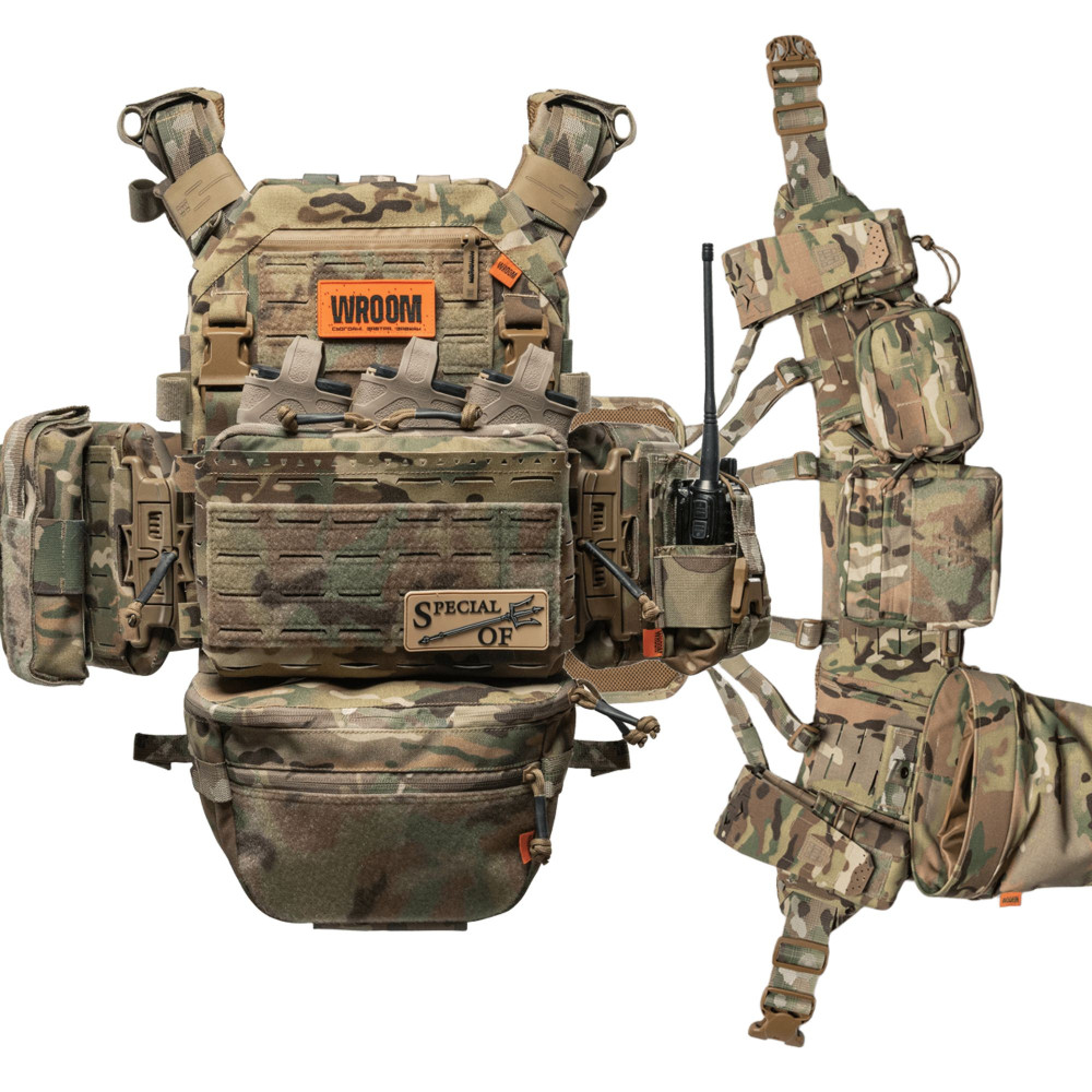 Комплект бронежилет 6 класу GHOST GEN5 V2+ з РПС з балістичним захистом 2 класу, Колір Мультикам