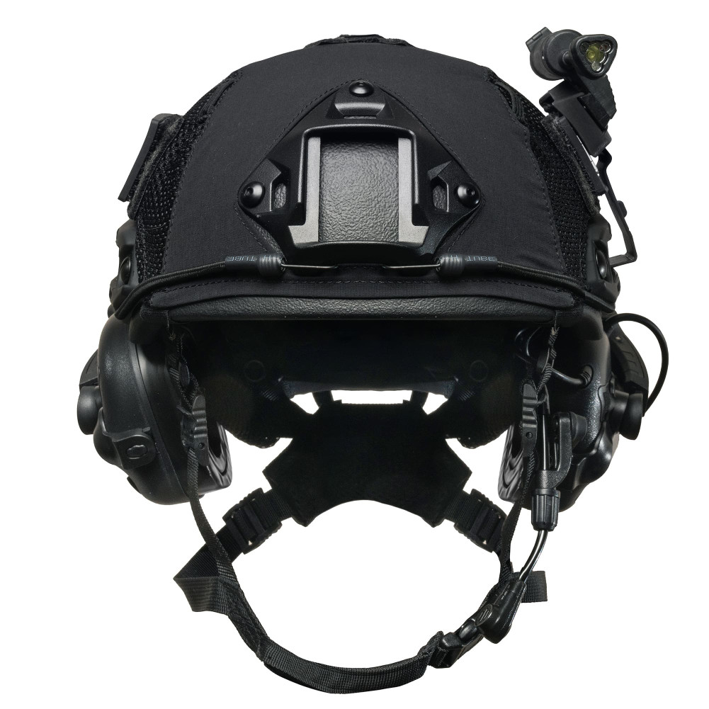 Ballistic Helmet FAST NIJ IIIA Black with Earmor M32 (X) Active Hearing Protection, Flashlight, and Cover Multicam Black USA