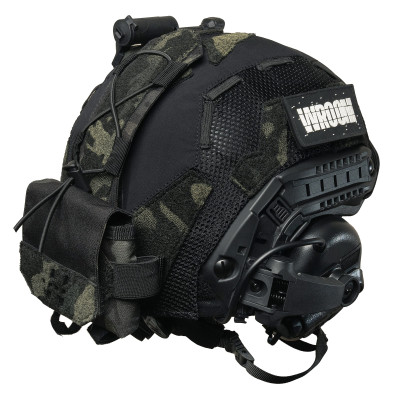 Ballistic Helmet FAST NIJ IIIA Black with Earmor M32 (X) Active Hearing Protection, Flashlight, and Cover Multicam Black USA