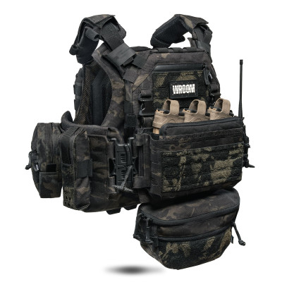 Upgraded GHOST GEN5 PRO V2+ plate carrier with Class 2 ballistic protection. Color Multicam Black USA