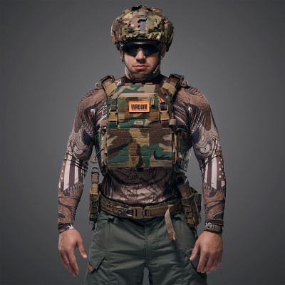 Improved Plate Carrier GHOST GEN5. Color Multicam Woodland