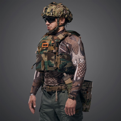Improved Plate Carrier GHOST GEN5. Color Multicam Woodland