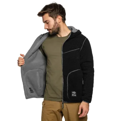 Флісова куртка-кофта Pentagon IANOS SHERPA 2-IN-1, Колір Чорний
