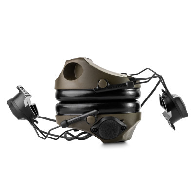 Aktywne ochronniki słuchu 3M Peltor ComTac VIII MT14H418A-02 GN z adapterami szynowymi do hełmu 3M Peltor P3ADG-F SV/2 ARC. Kolor: Oliwkowy