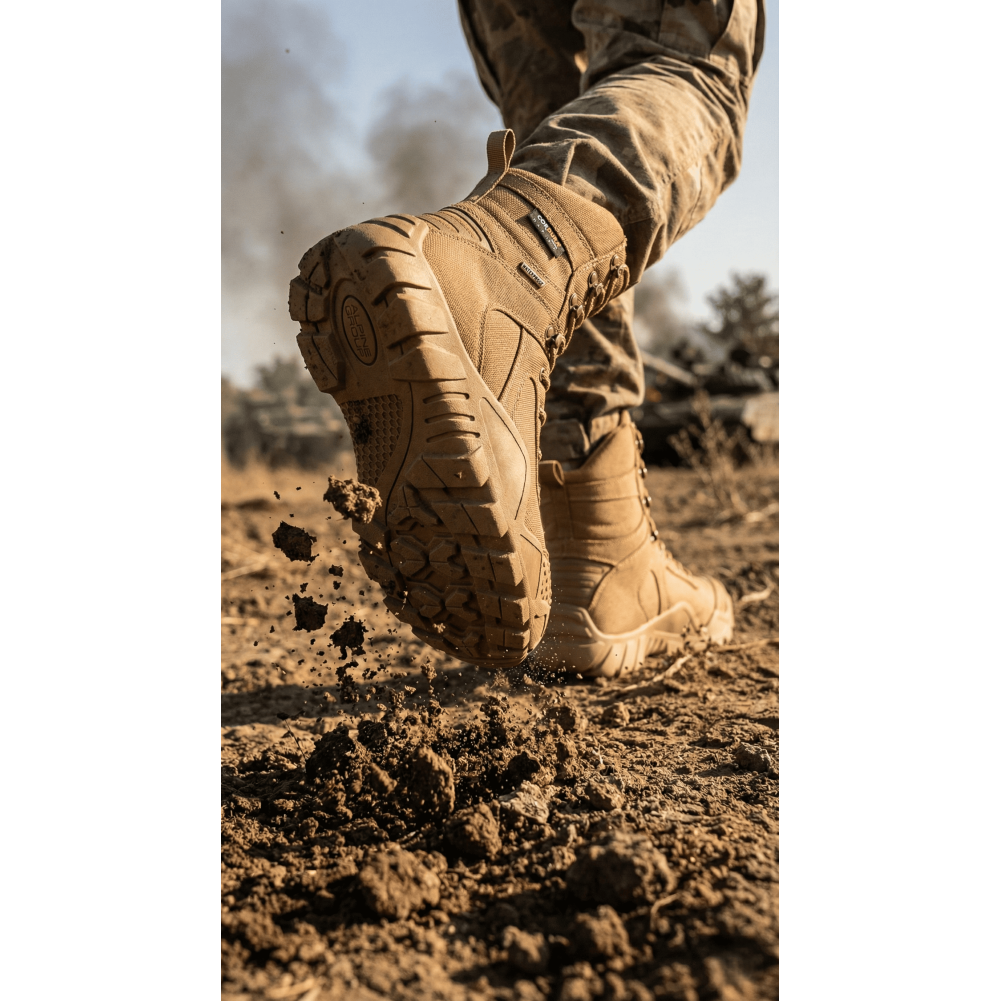 Alpine Crown Predator tactical boots. Color Khaki