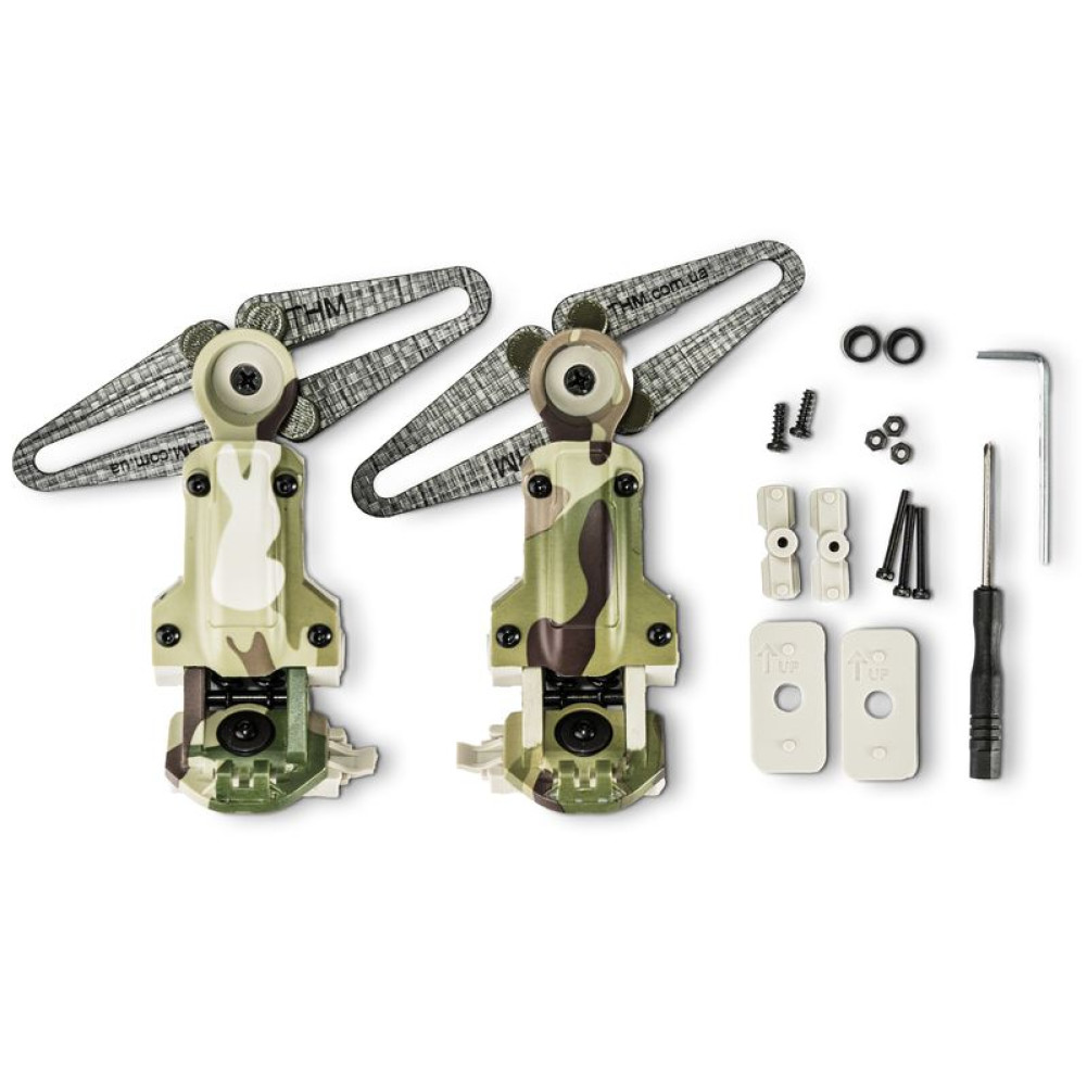 Кріплення для активних навушників покращені NeckFlip Helmet Rail Mount Kit 2.0. Колір Мультикам