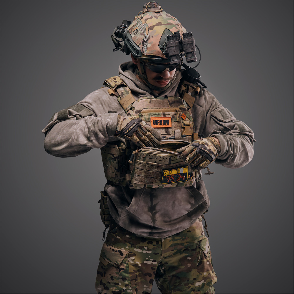 Плитоноска покращенна GHOST GEN5 з плакардом для AK/AR. з балістичним захистом 2-го класу. Колір Мультикам/MultiCam USA