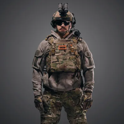Plate Carrier Kit GHOST GEN5 PRO with Load-Bearing System and Class 1 Ballistic Protection, Color Multicam USA