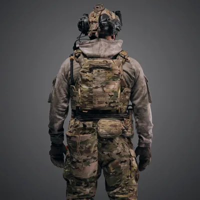Plate Carrier Kit GHOST GEN5 PRO with Load-Bearing System and Class 1 Ballistic Protection, Color Multicam USA