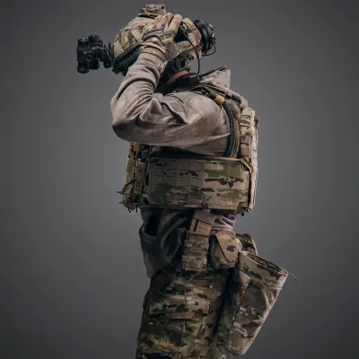 Plate Carrier Kit GHOST GEN5 PRO with Load-Bearing System and Class 1 Ballistic Protection, Color Multicam USA