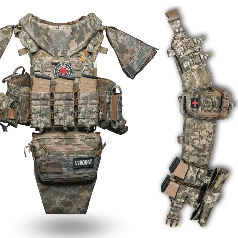 Комплект плитоноска Ghost Gen4 V5 з РПС з балістичним захистом 1 класу, колір піксель