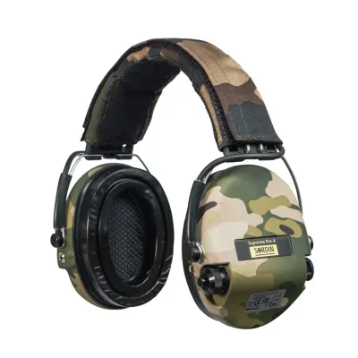 Активні навушники Sordin Supreme Pro-X LED Camo з ліхтарем з кріпленями чебурашки. Колір мультикам