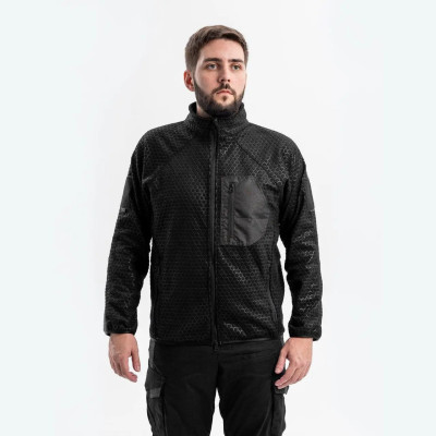 Fleece jacket with zipper Hexagon Alpha, color black