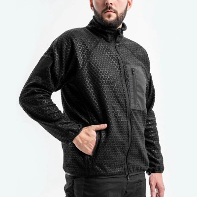 Fleece jacket with zipper Hexagon Alpha, color black