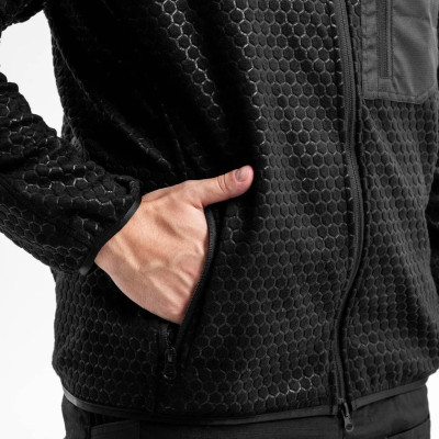Fleece jacket with zipper Hexagon Alpha, color black