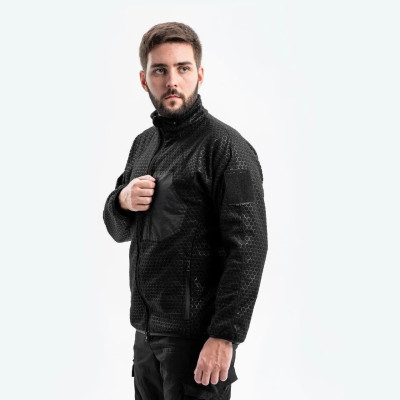 Fleece jacket with zipper Hexagon Alpha, color black