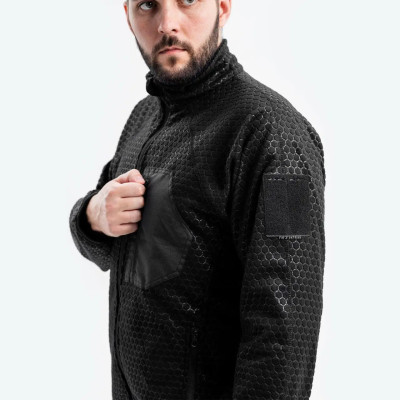 Fleece jacket with zipper Hexagon Alpha, color black