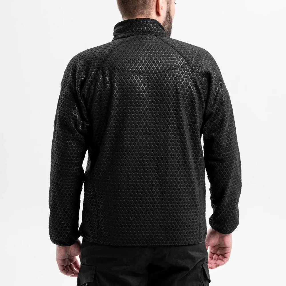Fleece jacket with zipper Hexagon Alpha, color black