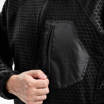 Fleece jacket with zipper Hexagon Alpha, color black