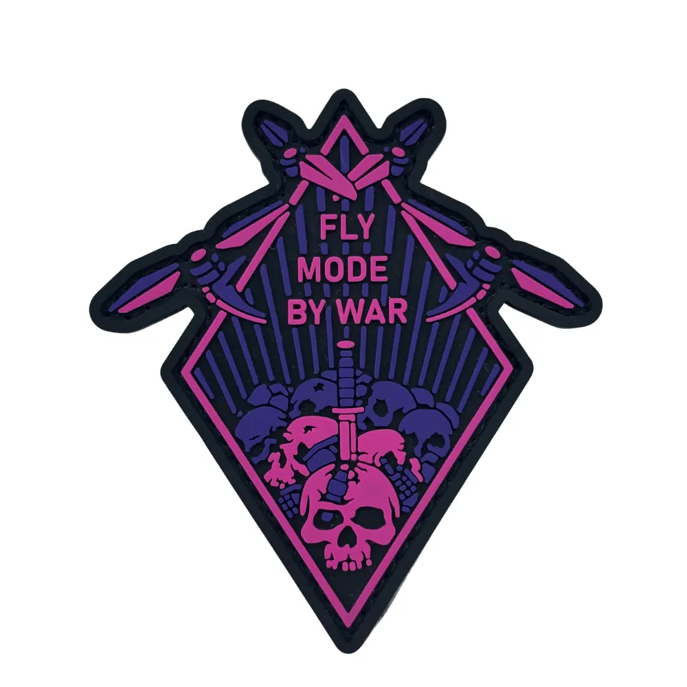 ПВХ Патч (шеврон) "FLY MODE BY WARПВХ" рожевий