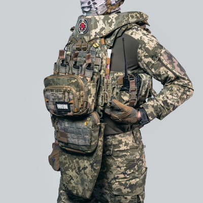 Бронежилет 6 класу "Ghost Performance V4+" з балістичним захистом 2 класу, системою швидкоскид + 9 підсумків, колір піксель