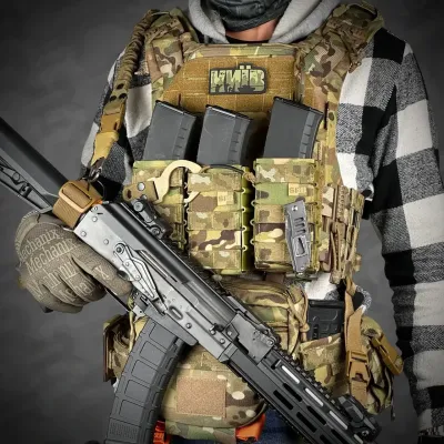 Single-point sling with a mounting kit for a plate carrier, color Coyote