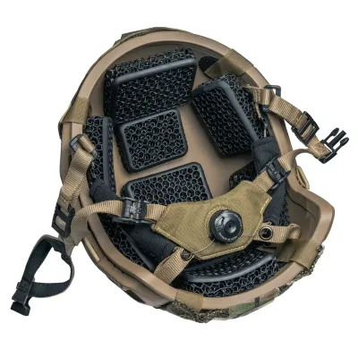 Kask kevlarowy Buran 3.0 coyote ze słuchawkami aktywnymi Earmor M32 (X) + osłona multicam