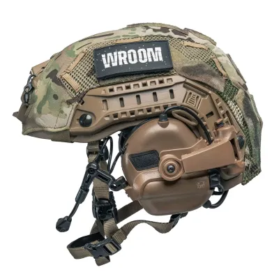 Kask kevlarowy Buran 3.0 coyote ze słuchawkami aktywnymi Earmor M32 (X) + osłona multicam