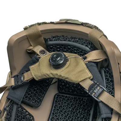 Kask kevlarowy Buran 3.0 coyote ze słuchawkami aktywnymi Earmor M32 (X) + osłona multicam